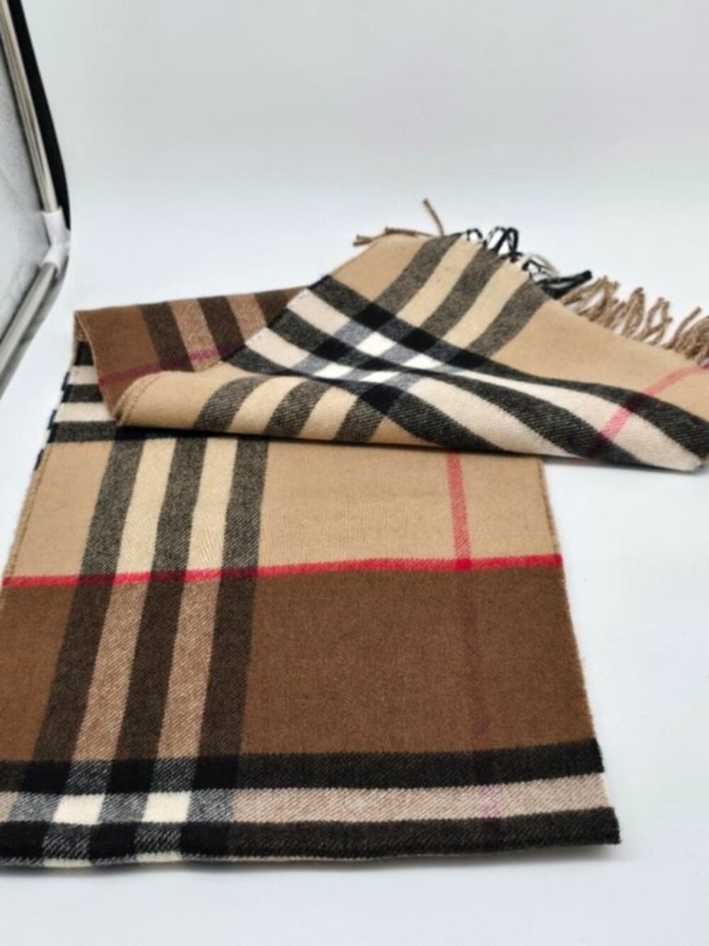 NWT Authentic Burberry Brown Vintage Check Logo Scarf Wool - Picture 10 of 12